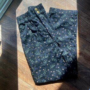Anthropologie Floral Paper Bag Pants
